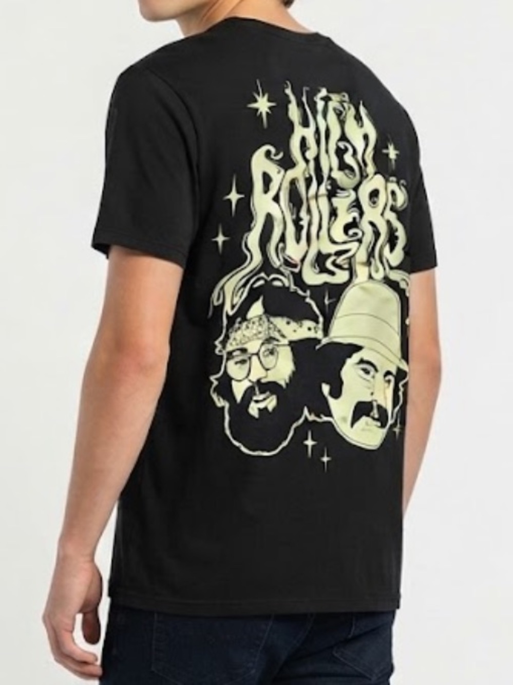Black Men’s Cheech & Chong short-Sleeve Graphic Tee with Vintage Art Size Small